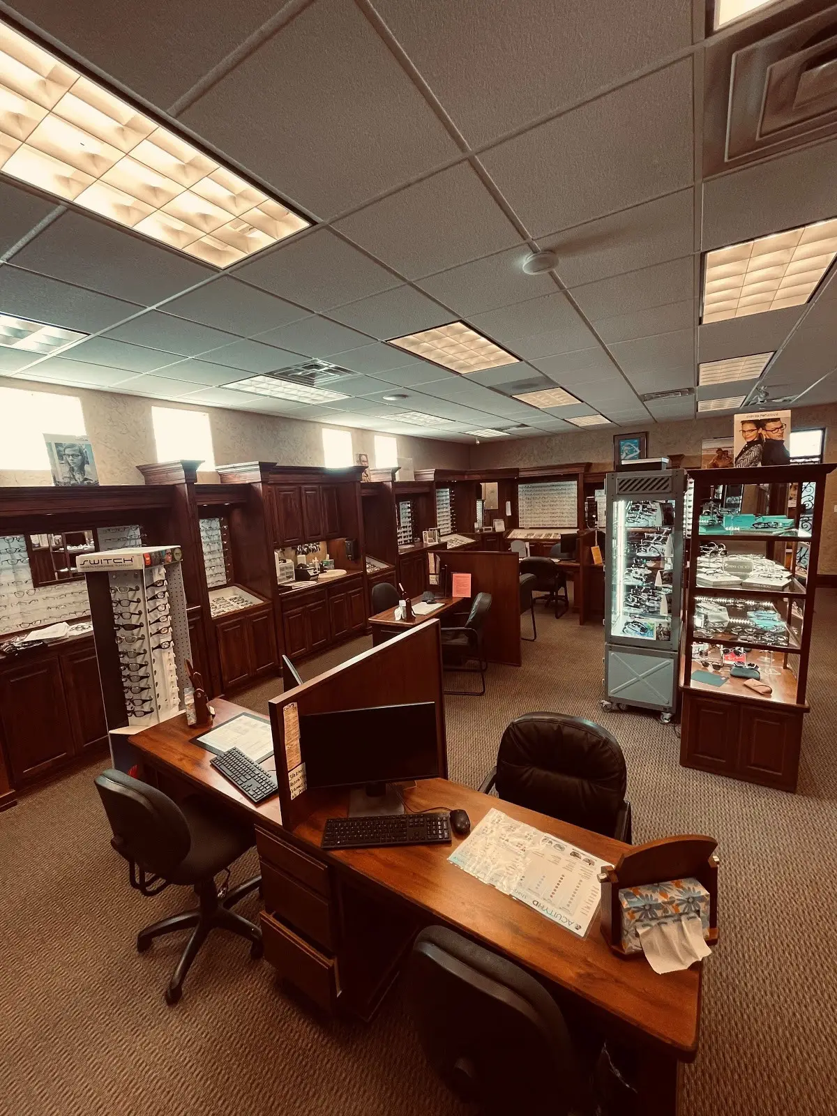 ABBA Eye Care waiting area and dispensing area.