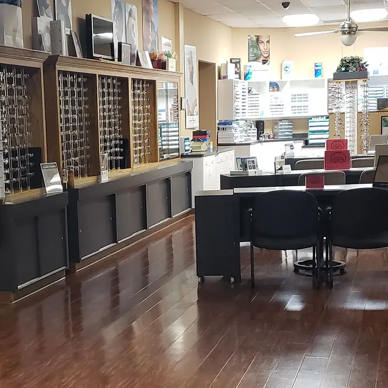 Optical dispensary at San Pedro EyeTX vision center.