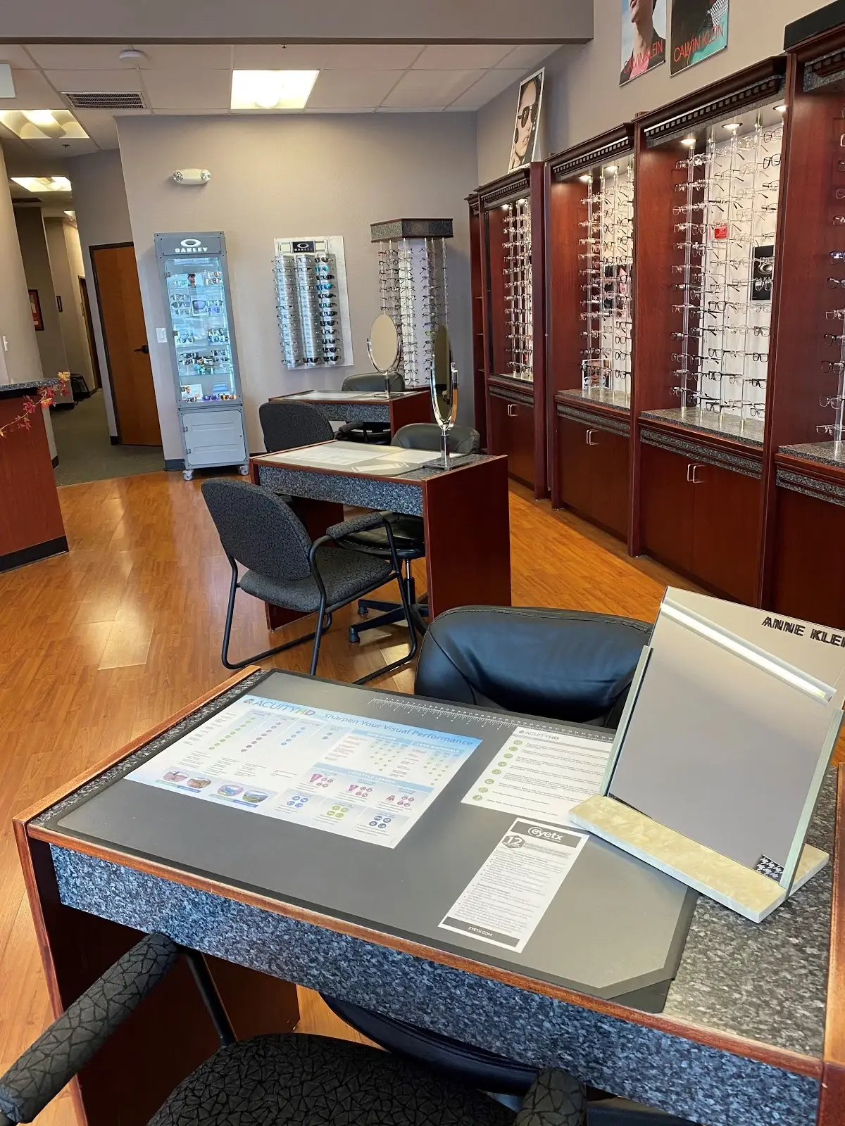 Eyeglasses display at Vineyard EyeTx.
