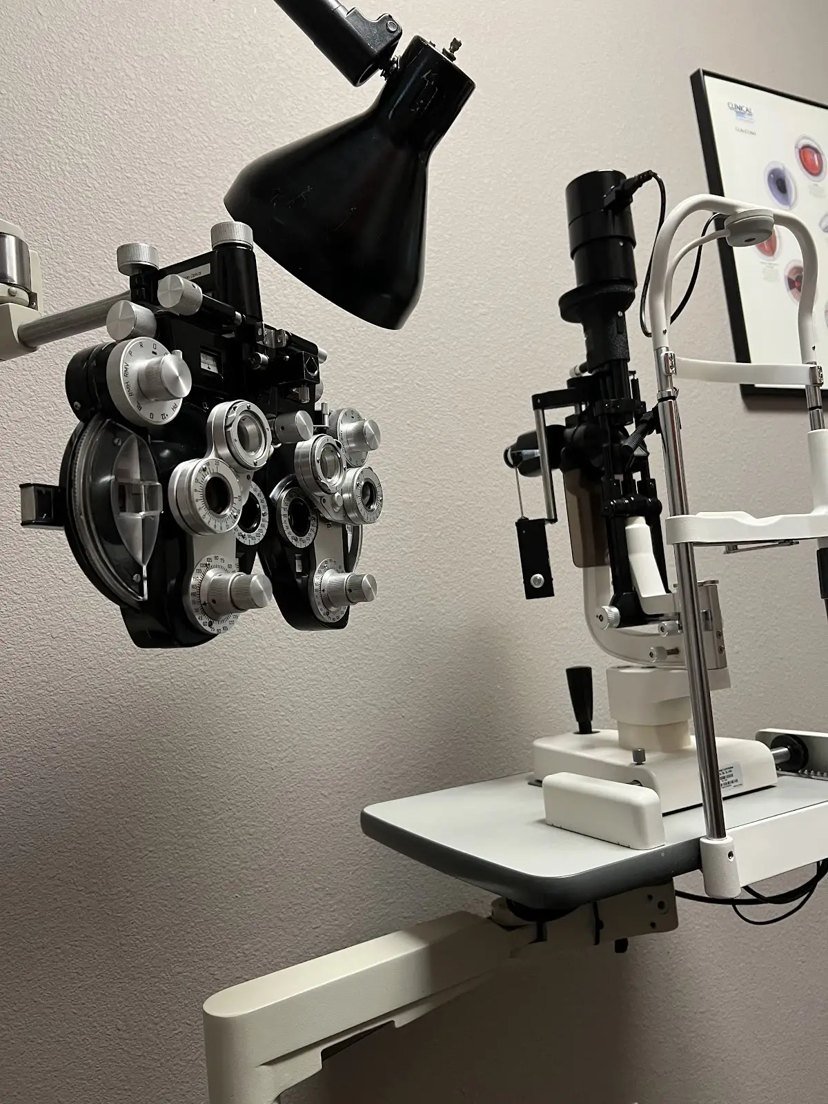 Exam room and medical equipment at Vineyard EyeTx.