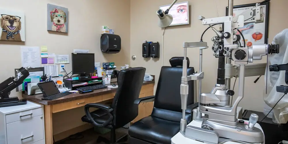 Ferguson exam room with eye exam equipment.
