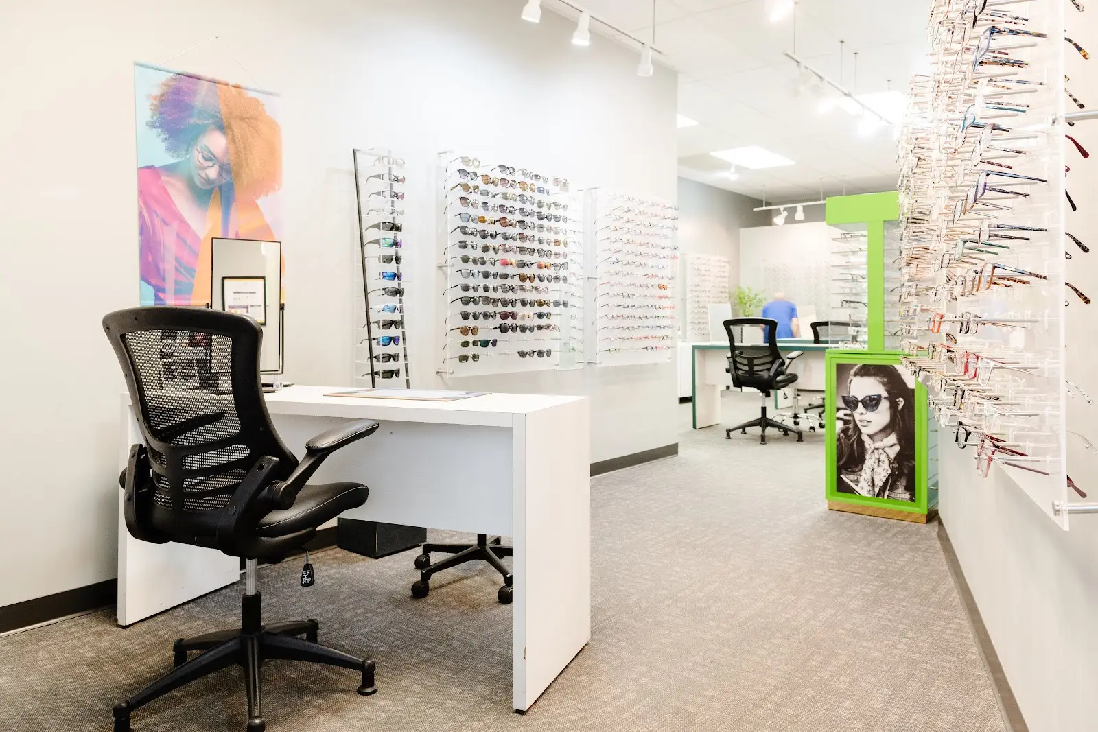 Eyeglasses display at Bittel Vision Care Center.