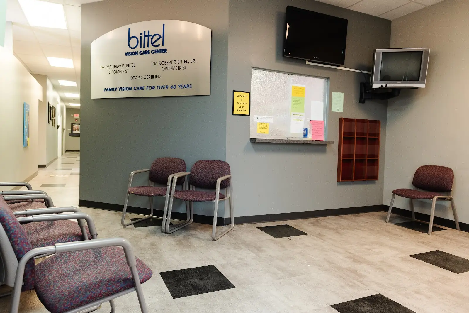 Waiting room at Bittel Vision Care Center - Caste Village