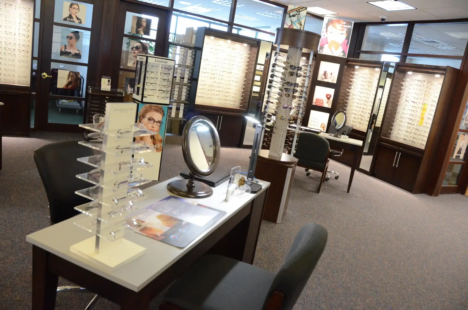 Eyeglasses display at Elgin Family Eyecare