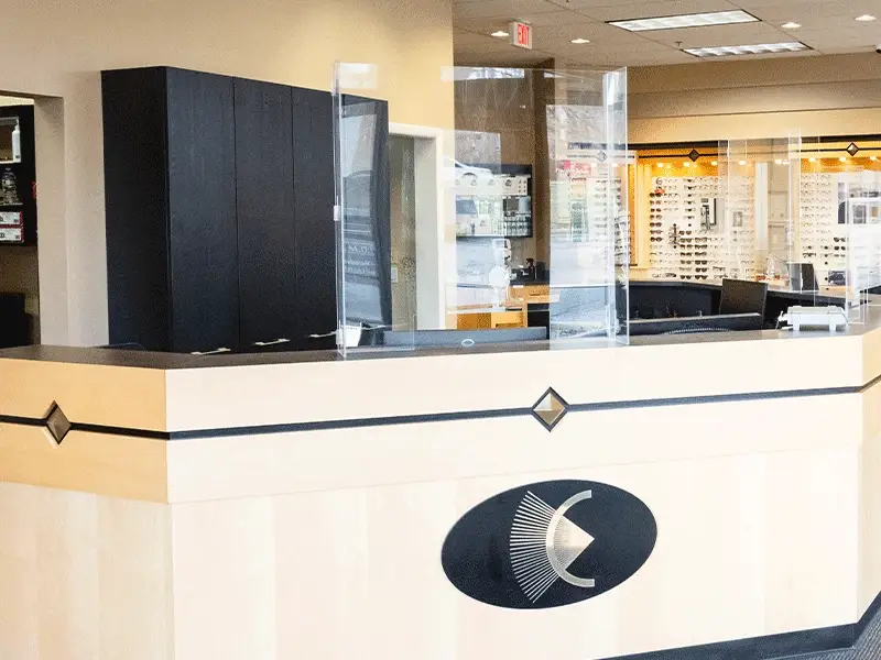 Front desk at North Suburban Vision Consultants Deerfield IL.