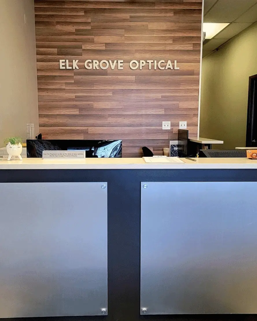 Front desk at Elk Grove Optical office.