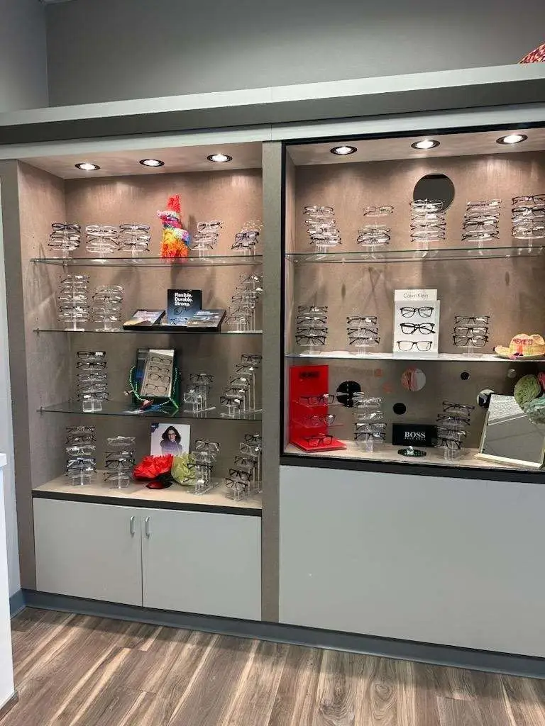 Eyewear display at Silverbell EyeCare.