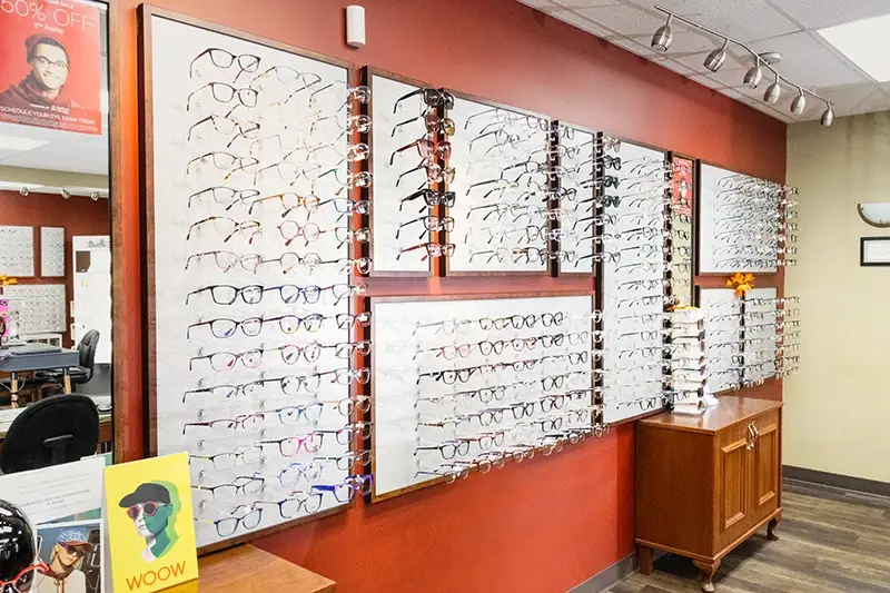 Primary Eye Care Centers - Crystal Lake Eyeglasses display.