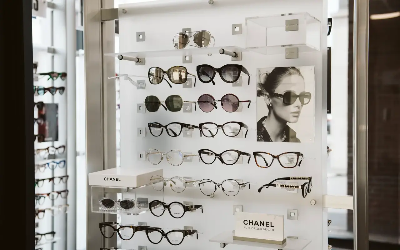 Display of designer eyewear