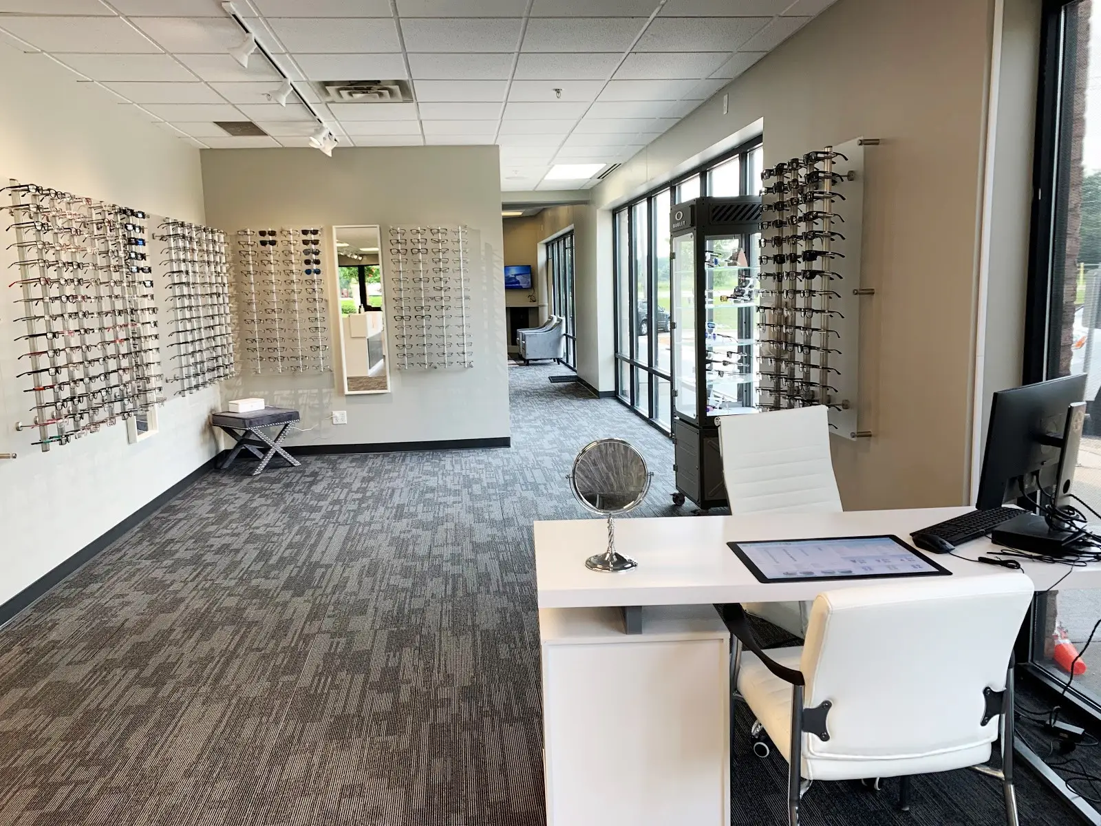 Woodbury Eyecare eyewear display at 2070 Eagle Creek Lane.