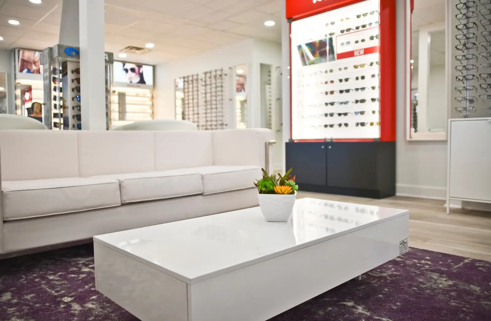 Orgain Family Vision eyewear display at 131 Indian Lake Road.