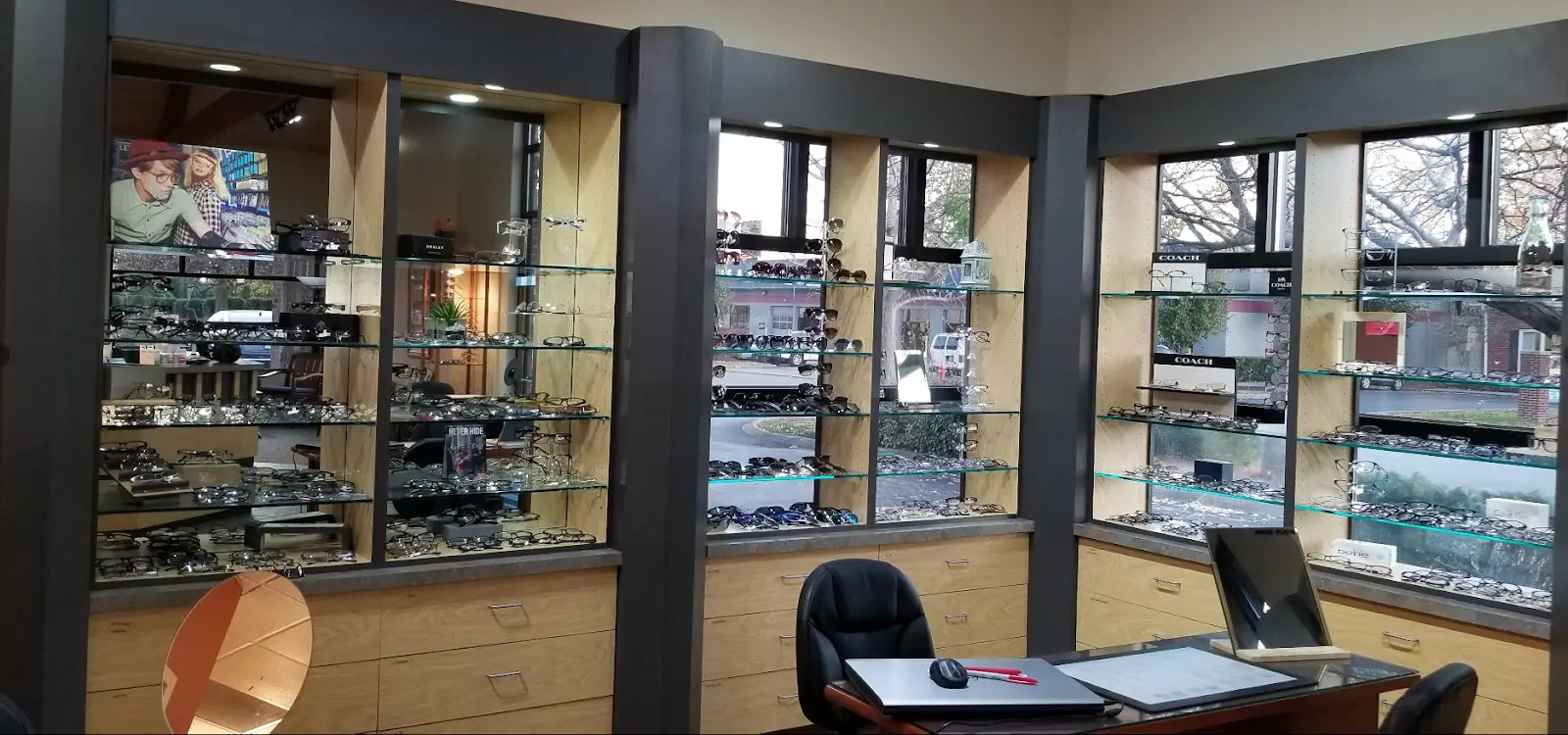 eyewear displays at Hermitage Eye Care 232 Jackson Meadows Drive