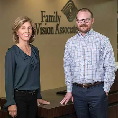 Optometrists Dr. Dorothy M. Preston, O.D. and Dr. Steven Ezzell, O.D.