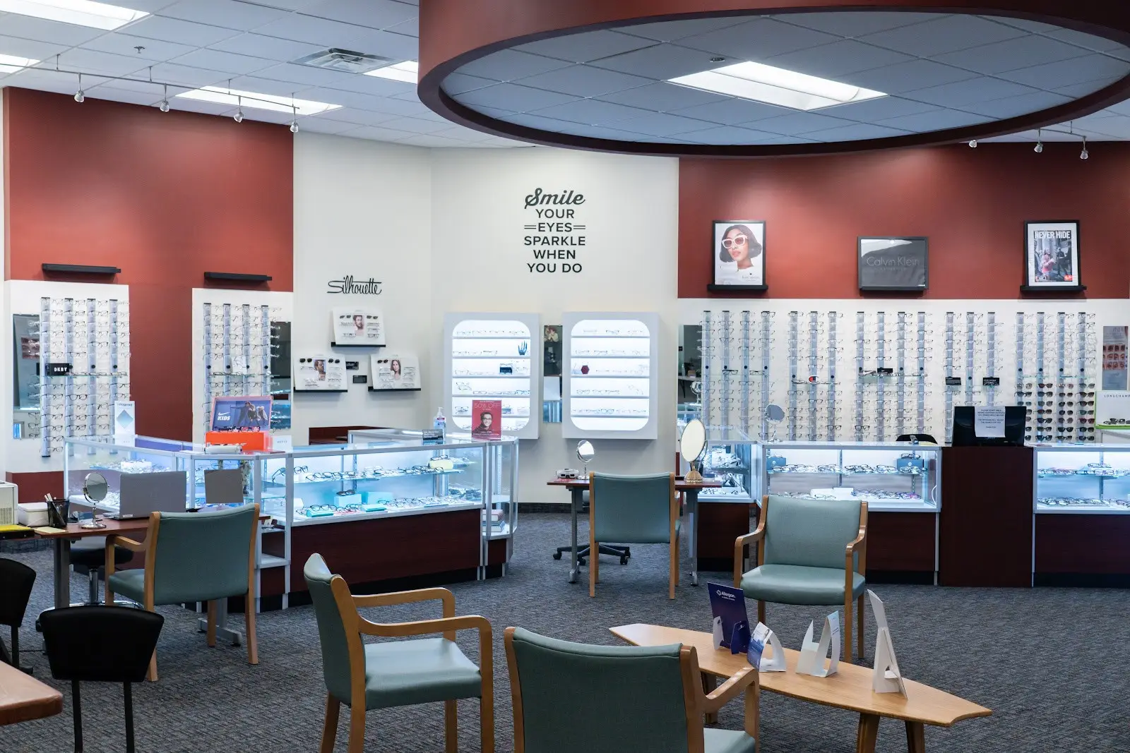 Eyeglass display at Family Eyecare Clinic - Mentor 7200 Mentor Avenue