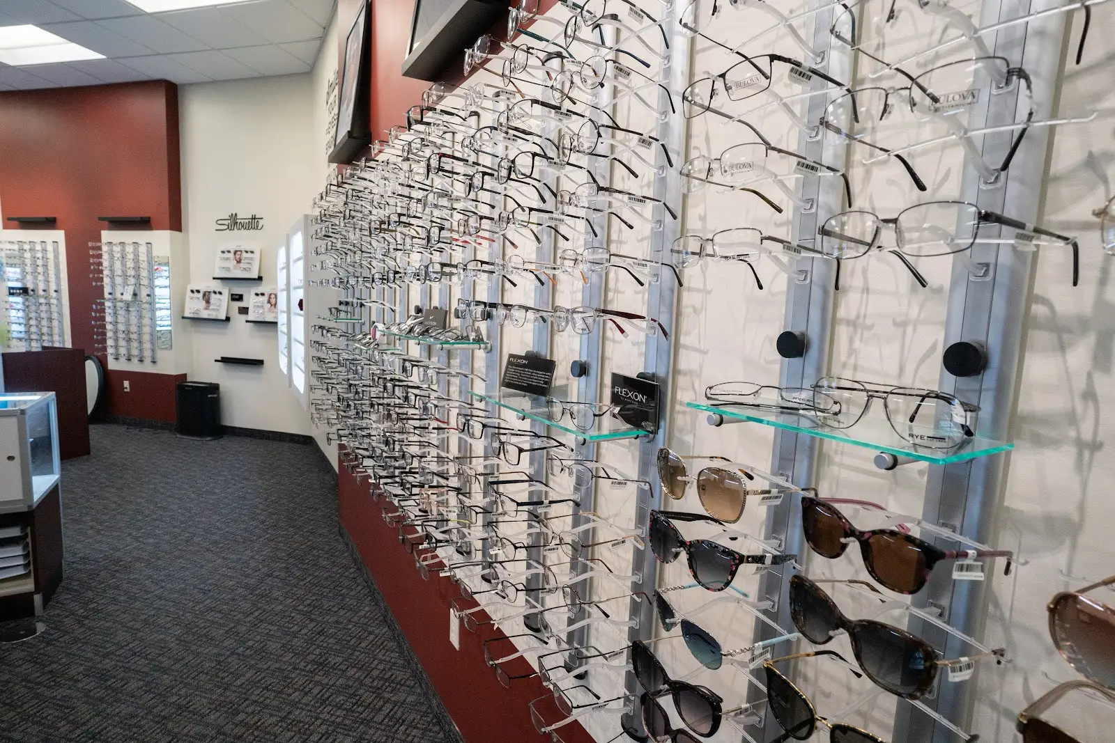 Eyeglass display at Family Eyecare Clinic - Mentor 7200 Mentor Avenue
