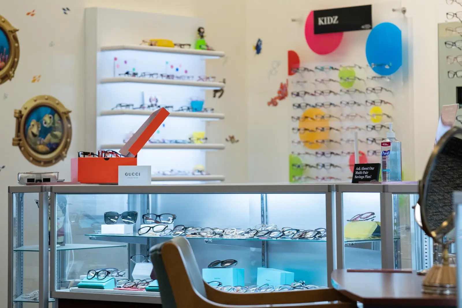 Kids eyeglass display at Family Eyecare Clinic - Mentor 7200 Mentor Avenue