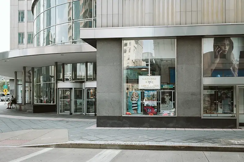 Window display of Gateway Eye Associates.