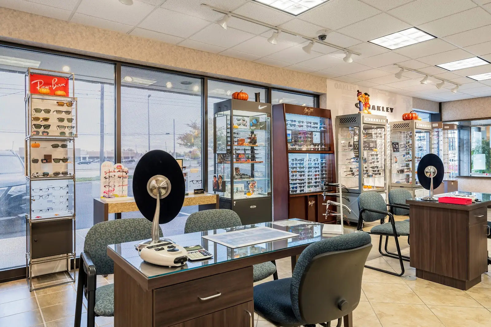 Eyewear display at Maumee Bay Vision Center.