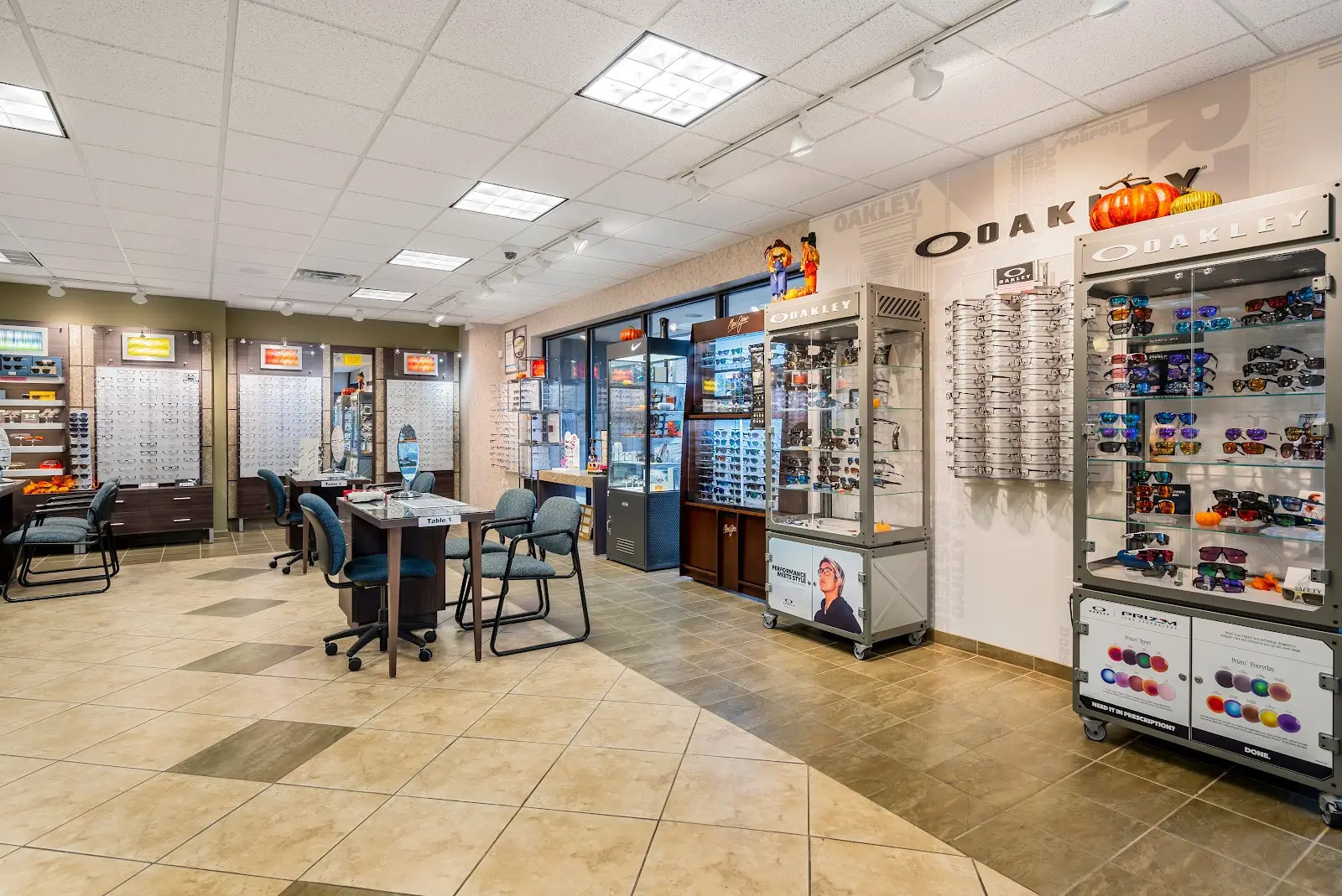 Eyewear display at Maumee Bay Vision Center.