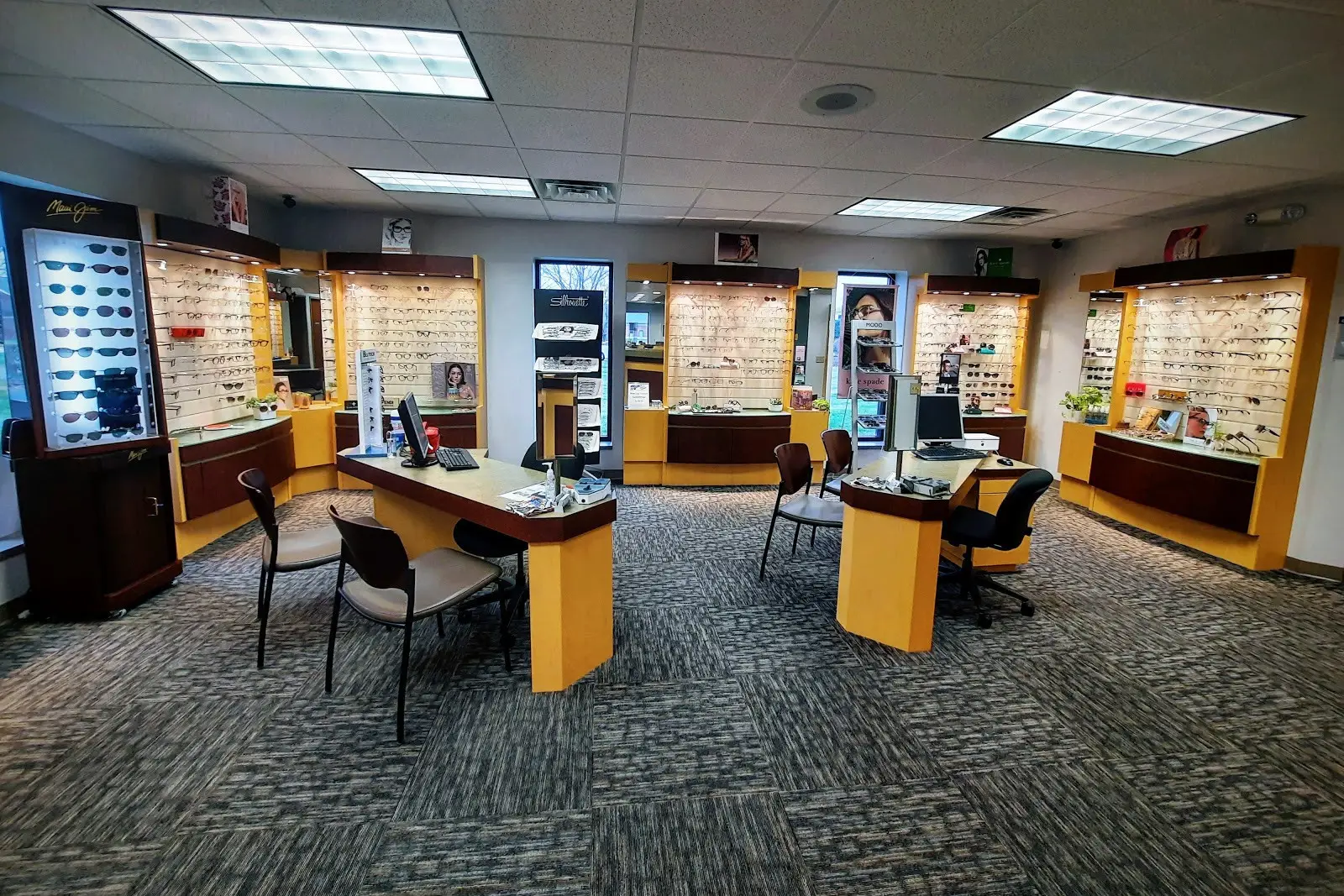 zysik EyeCare eyeglasses display at 850 Commerce Drive.