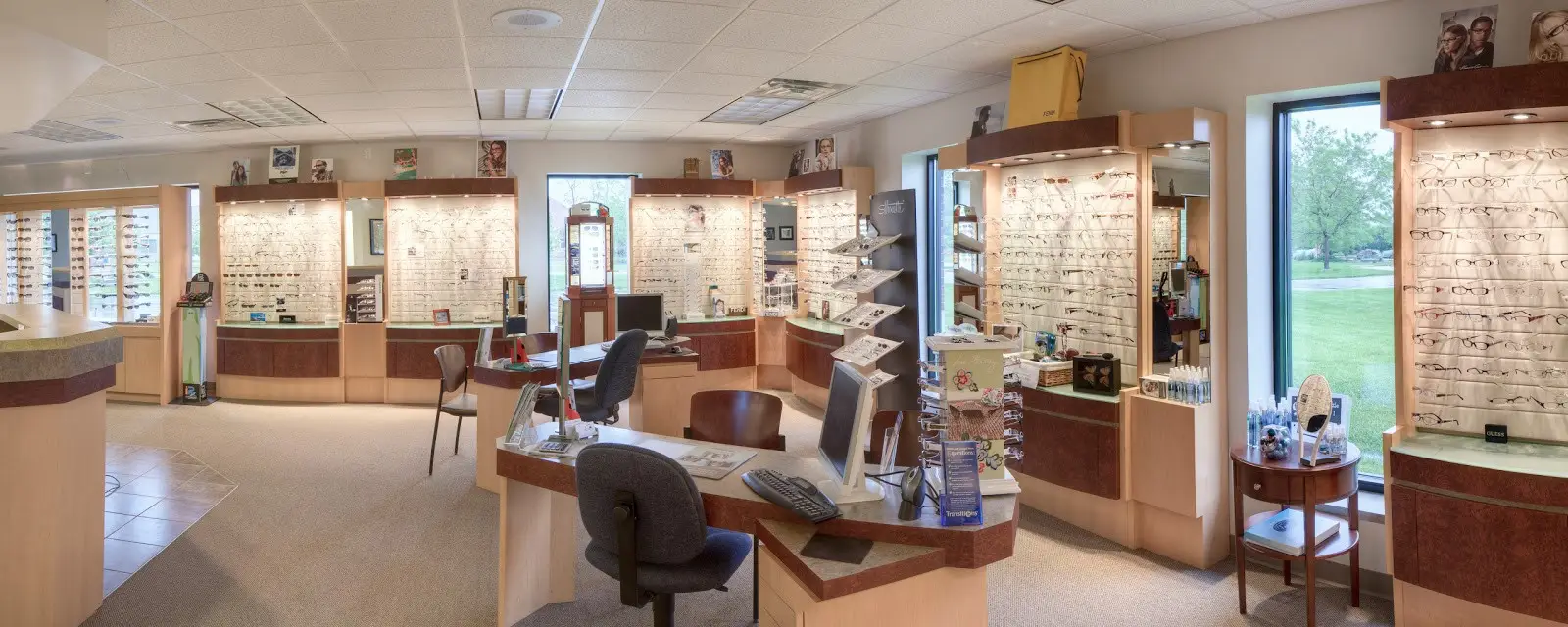 Zysik EyeCare eye wear display.