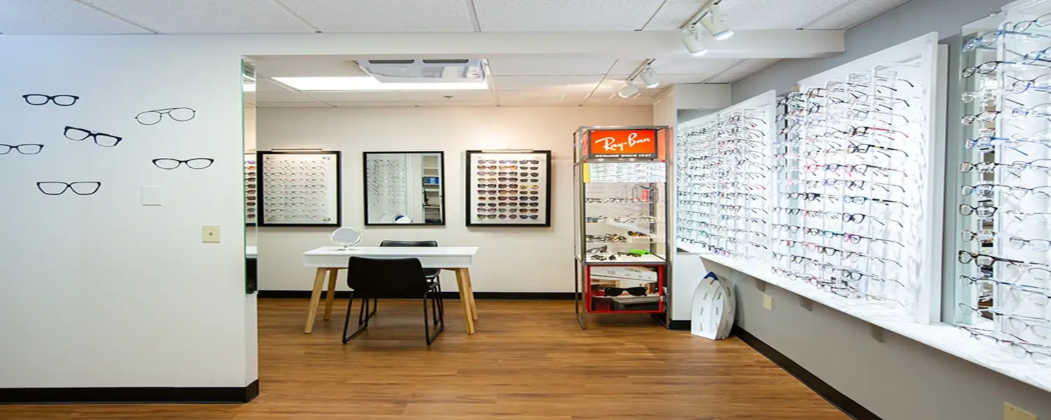 EyeCare Specialties - Dartmouth eyewear display.