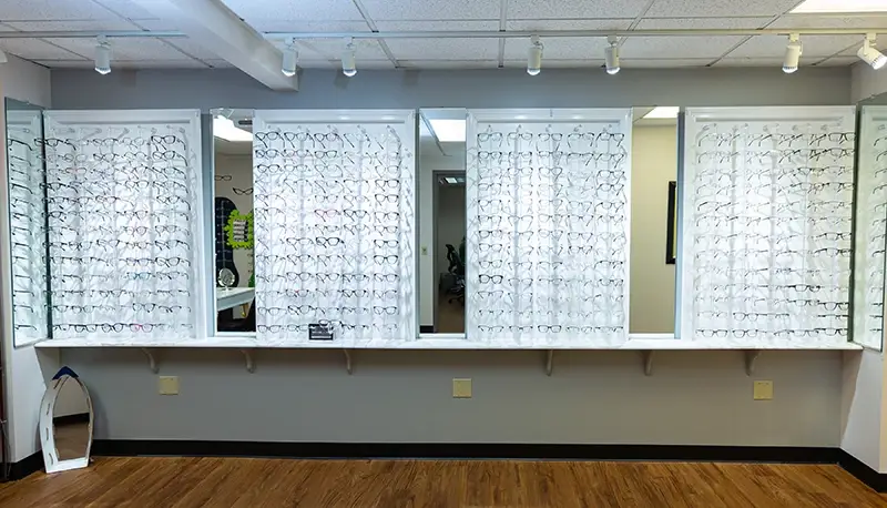 Eyeglass display at EyeCare Specialties - Dartmouth.