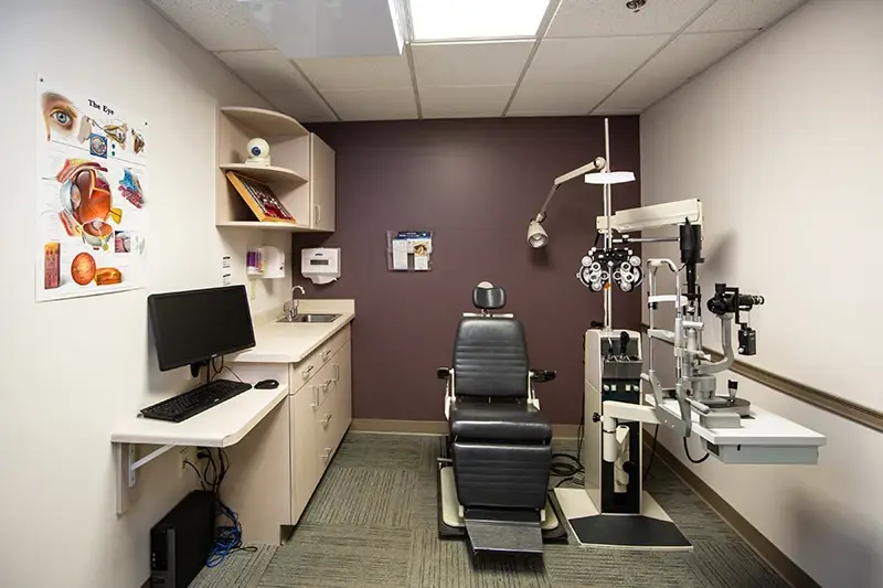 Eye exam room at EyeCare Specialties - Dartmouth.