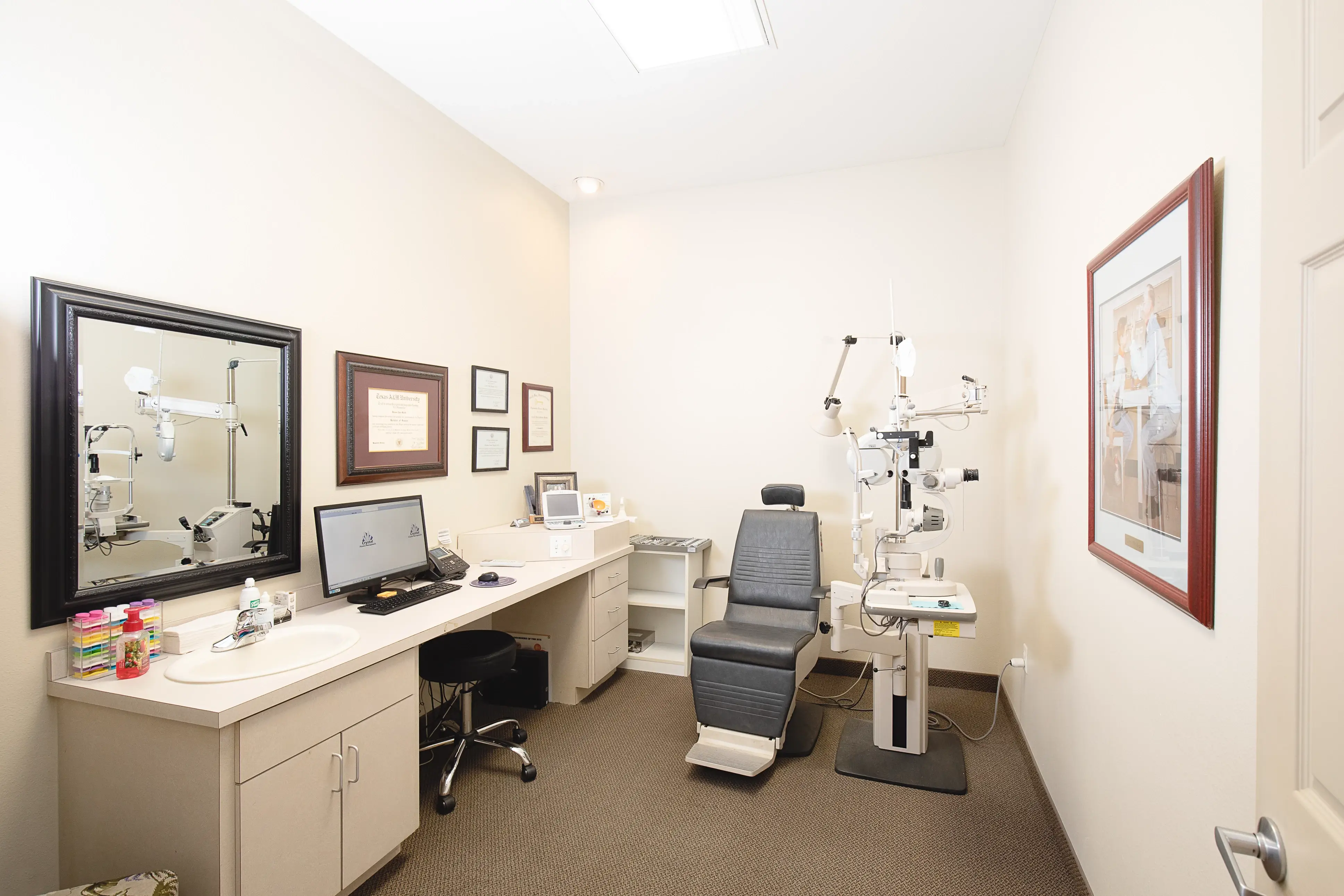 Exam room inside Marsh Eye Center