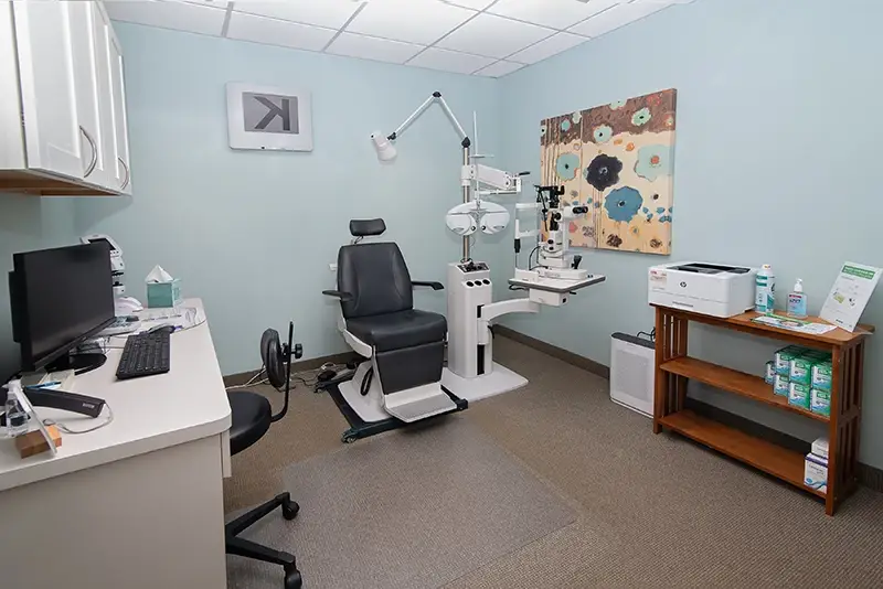 Exam room at ECS New England - Hopkinton Eye Associates