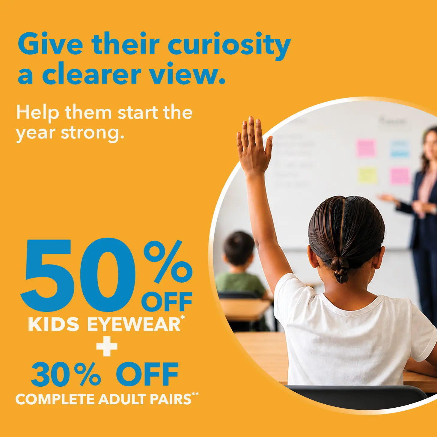 50% Off Kids Eyewear + 30% Off Complete Adult Pairs