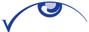 Visionary Optical logo featuring a stylized eye and the word Visionary written in blue