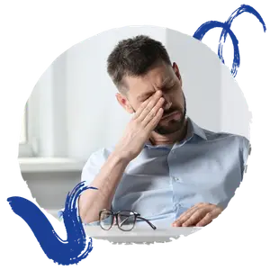 Image of a man in pain from a neck injury