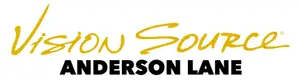 Vision Source logo in yellow on white background, with the text Vision Source Anderson Lane