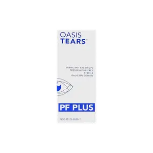 Oasis Tears PF Plus Lubricant Eye Drops Sterile Bottle Label