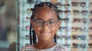 Young girl in new frames