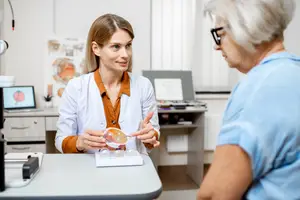 female doctor talking to patient 