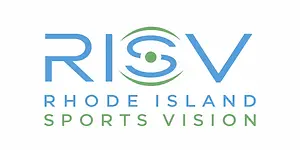 Rhode Island Sports Vision logo with blue and green eye graphic