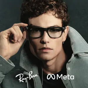 Ray-Ban-logo-and-Meta-logo-in-black-text-with-a-man-adjusting-glasses