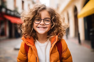 Young child in glasses