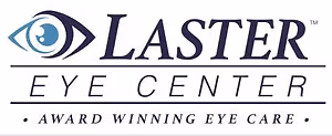 Logo for Laser Eye Center, featuring a stylized eye with blue and white accents, and the text 'LASER EYE CENTER' in blue with a small 'TM' next to it, on a white background.