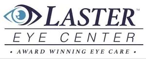 Logo for Laser Eye Center, featuring a stylized eye with blue and white accents, and the text 'LASER EYE CENTER' in blue with a small 'TM' next to it, on a white background.