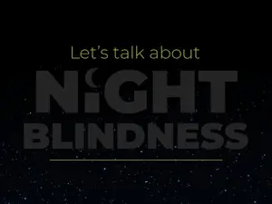 Night blindness awareness banner with text overlay