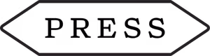 Press text in white with red accents on a black background