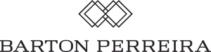 Barton Pereira logo with a geometric design and the text 'Barton Pereira' underneath on a black background