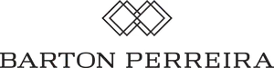 Barton Pereira logo with a geometric design and the text 'Barton Pereira' underneath on a black background