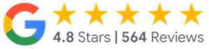 Google Business Reviews with 4.8 Stars from 564 Reviews