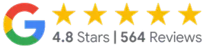 Google Business Reviews with 4.8 Stars from 564 Reviews