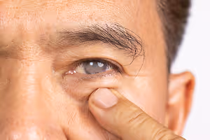 Close up of a man with cataracts