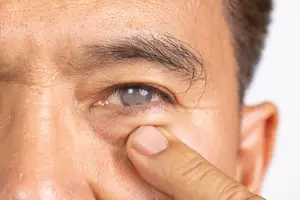 Close up of a man with cataracts